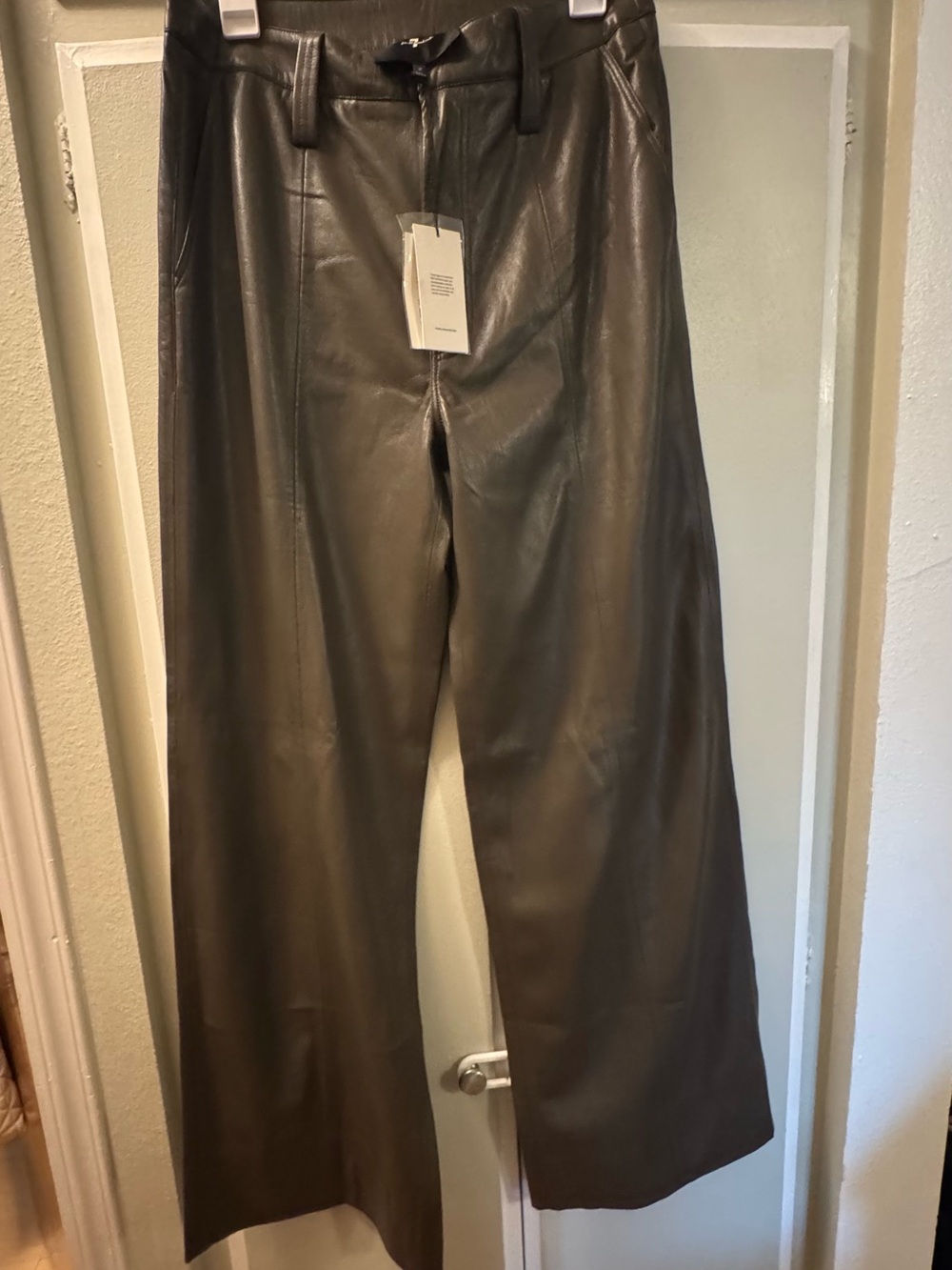 Wide-Leg Faux Leather Pants